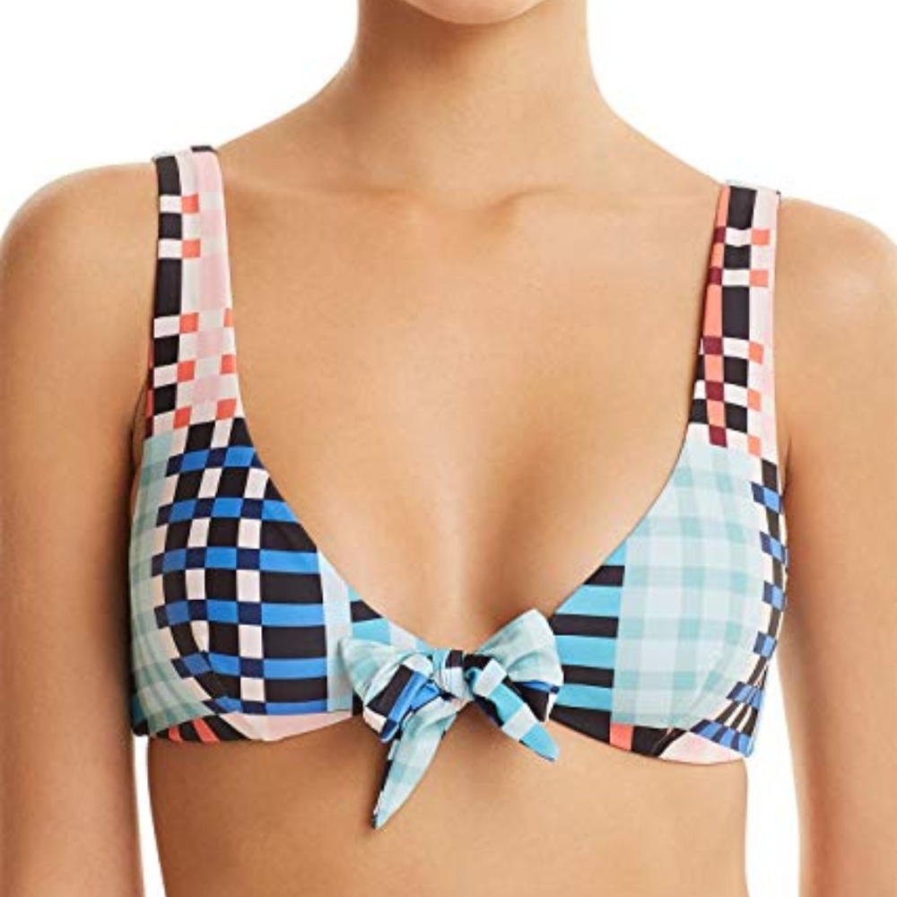MINKPINK Penelope Gingham Printed Tie-Front Bikini